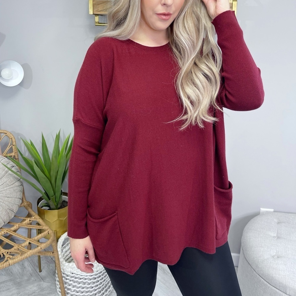 Burgundy Long Sleeve Top - Picture 3 of 4